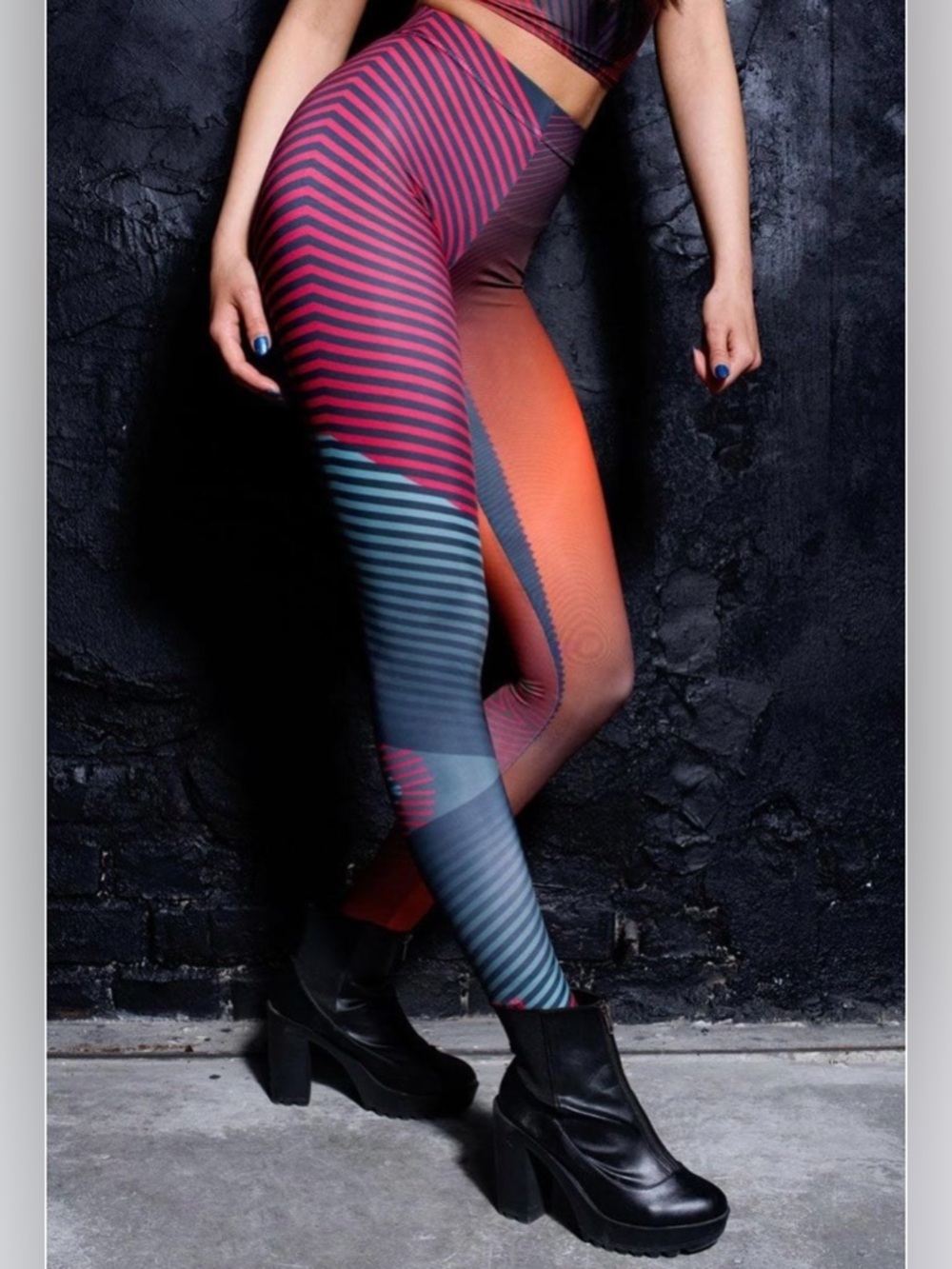 Trance Leggings by Devil Walking- high rise colorful abstract high rise rave art